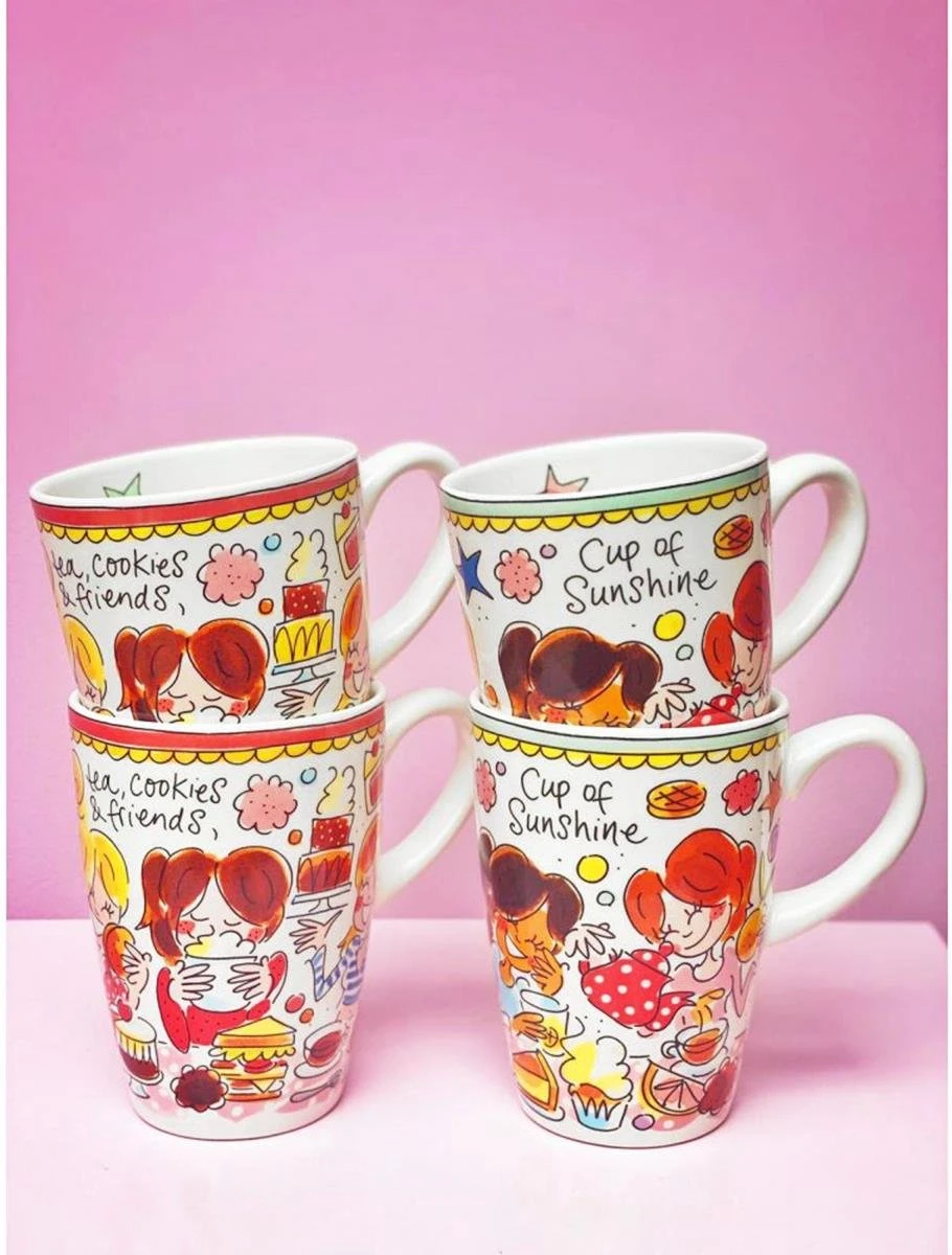 Blond Amsterdam Even Bijkletsen Beker XL 500 Ml - Mint Rand 7 Blond Amsterdam Even Bijkletsen Beker XL 500 Ml - Mint Rand - Afbeelding 5