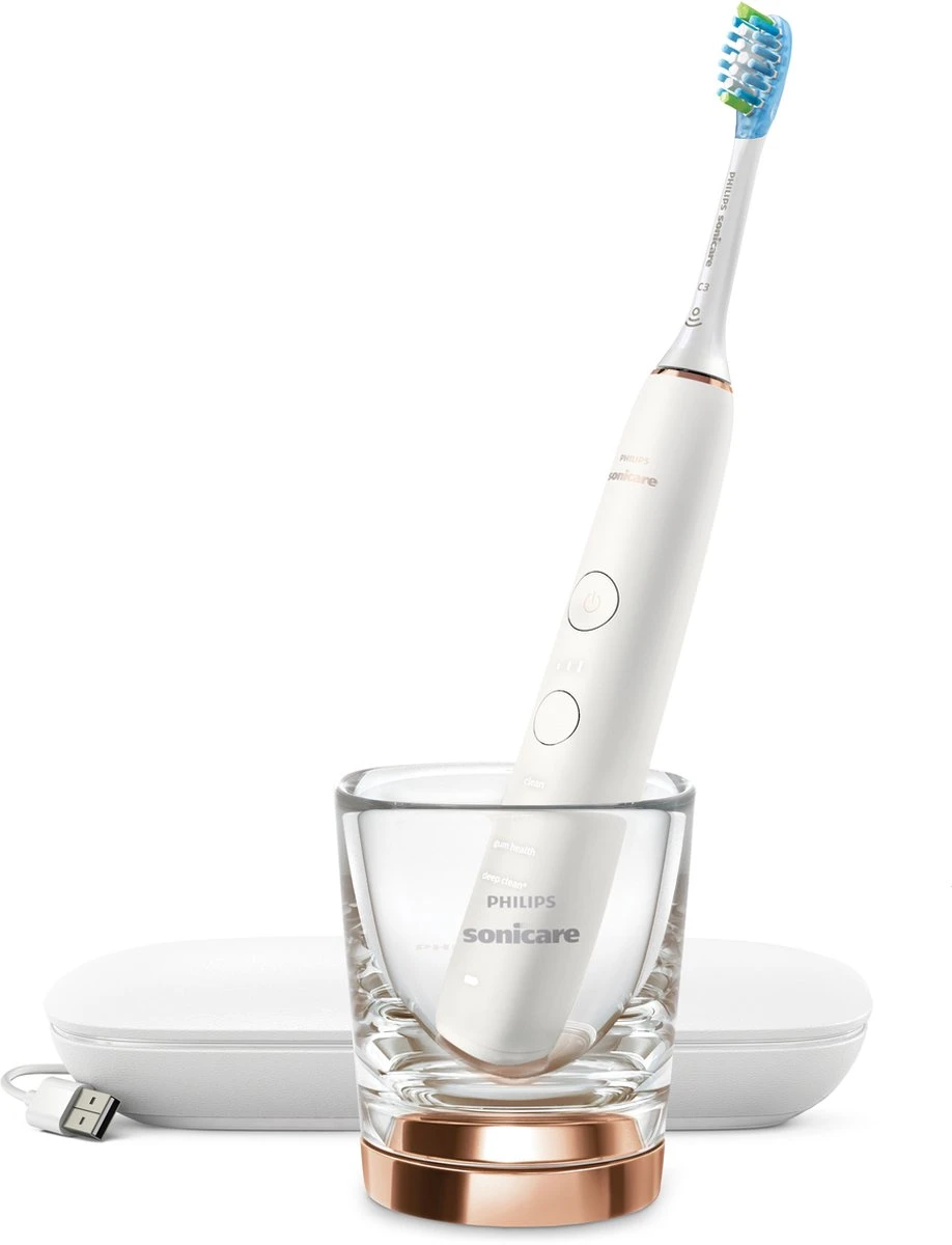 Philips Sonicare DiamondClean 9000 HX9911/94 - Luxe Elektrische Tandenborstel - Wit En Rosé Goud 10 Philips Sonicare DiamondClean 9000 HX9911/94 - Luxe Elektrische Tandenborstel - Wit En Rosé Goud - Afbeelding 8