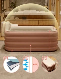 Merkloos Opblaasbaar Bad - Roze - Inclusief Air-Pomp - 1.6 Meter - Opblaasbaar Ligbad - Opblaasbare Badkuip - Zitbad -Woonwinkel 927x1200 2