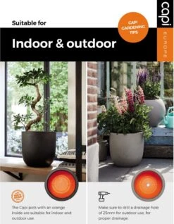 Capi Europe - Bloempot Vierkant Smooth NL - 50x50x50 - Zwart - Voor Binnen En Buiten - KBL904 -Woonwinkel 932x1200 1