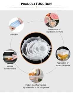 Siliconen Vershoud Deksels – Set Van 6 Stuks – Flexibel – Herbruikbaar – Wit - Stretch Tot Wel 30 Cm 14 Siliconen Vershoud Deksels – Set Van 6 Stuks – Flexibel – Herbruikbaar – Wit - Stretch Tot Wel 30 Cm -Woonwinkel 939x1200