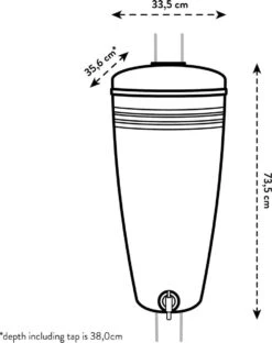 Elho Green Basics Rain Catcher 33 - Regenton Voor Balkonbuiten - Ø 33.5 X H 73.5 Cm - Grijs/Living Concrete -Woonwinkel 951x1200 1
