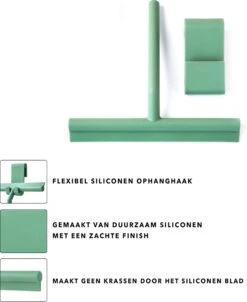 Douchewisser Groen Met Ophangsysteem- Badkamer Accessoires- Raamwisser- Trekker Douche- Silicone- 21cm X 16cm -Woonwinkel 983x1200 4