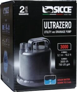 Sicce Ultra Zero - Vlakzuiger - Dompelpomp - Wateroverlast - 3000 L/h -Woonwinkel 998x1200
